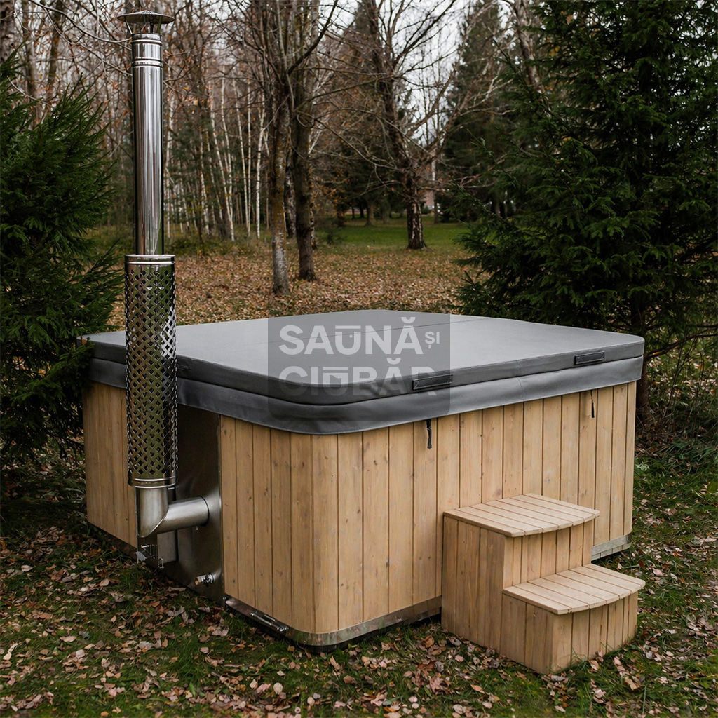 Ciubăr pătrat din fibră de sticlă (încălzitor integrat) 220×220