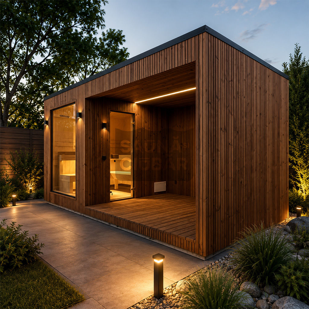 Sauă tip cadru HIDEAWAY cu terasă, izolat, 240×520
