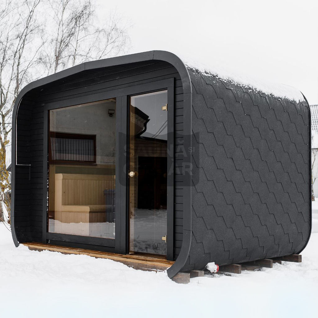 Sauna LUX izolata cu anticameră 245×340 – Lemn termotratat